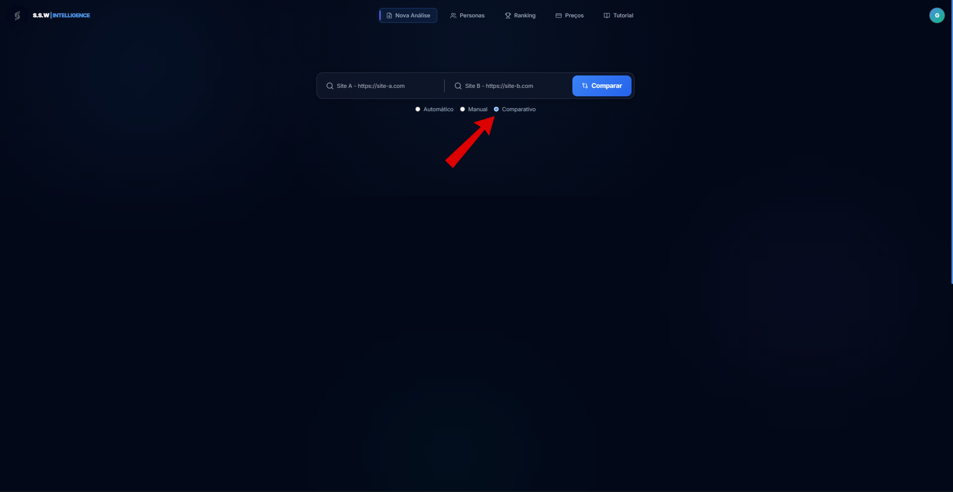Acessando Modo Comparativo
