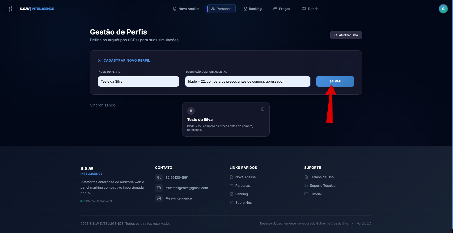 Salvando e Utilizando Persona