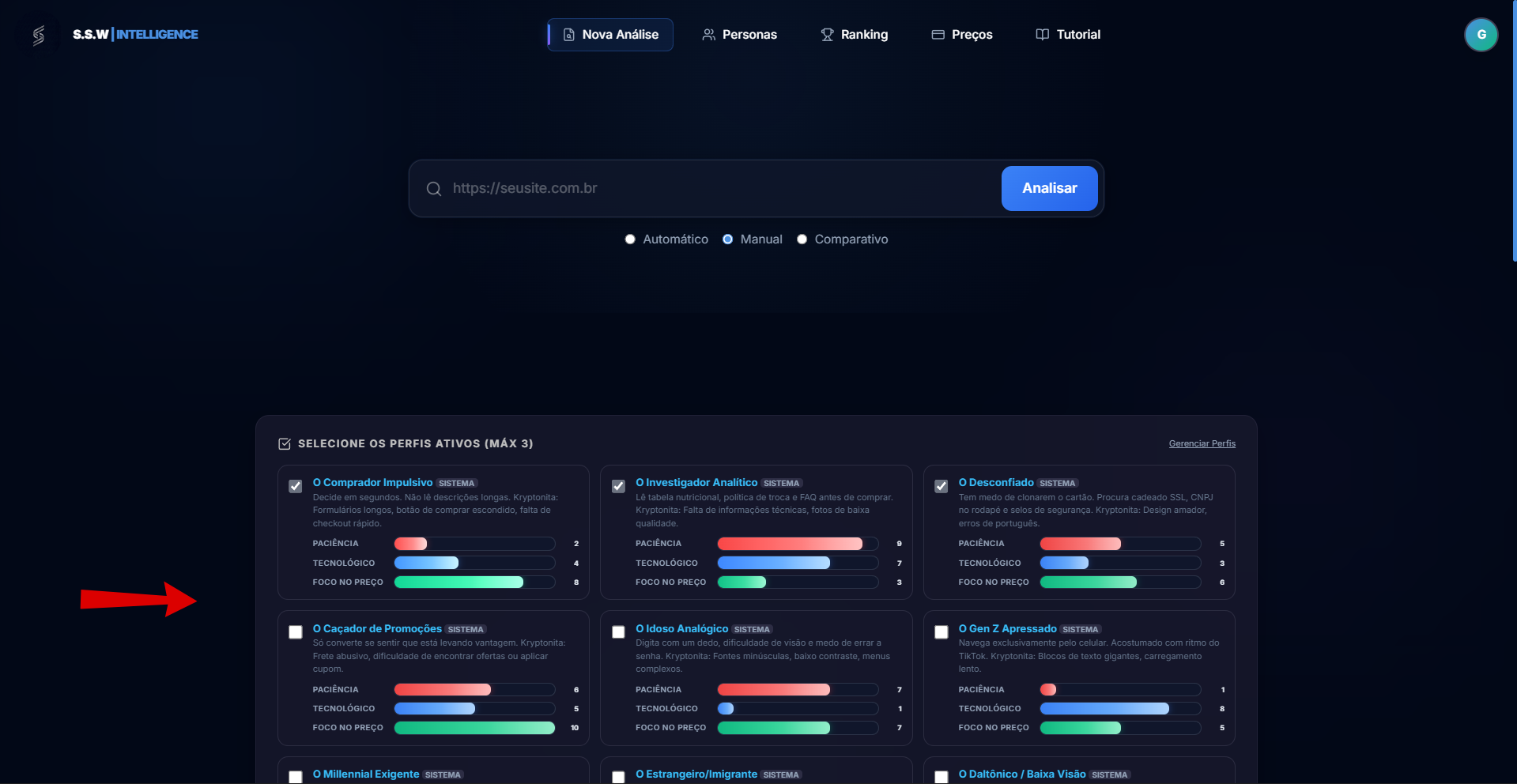 Selecionando Personas para Análise